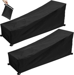 Lot De 2 Housses De Chaise De Jardin Imperméables - Taille 93x82 Cm - Tissu Oxford 190T Coupe-vent Et Anti-UV