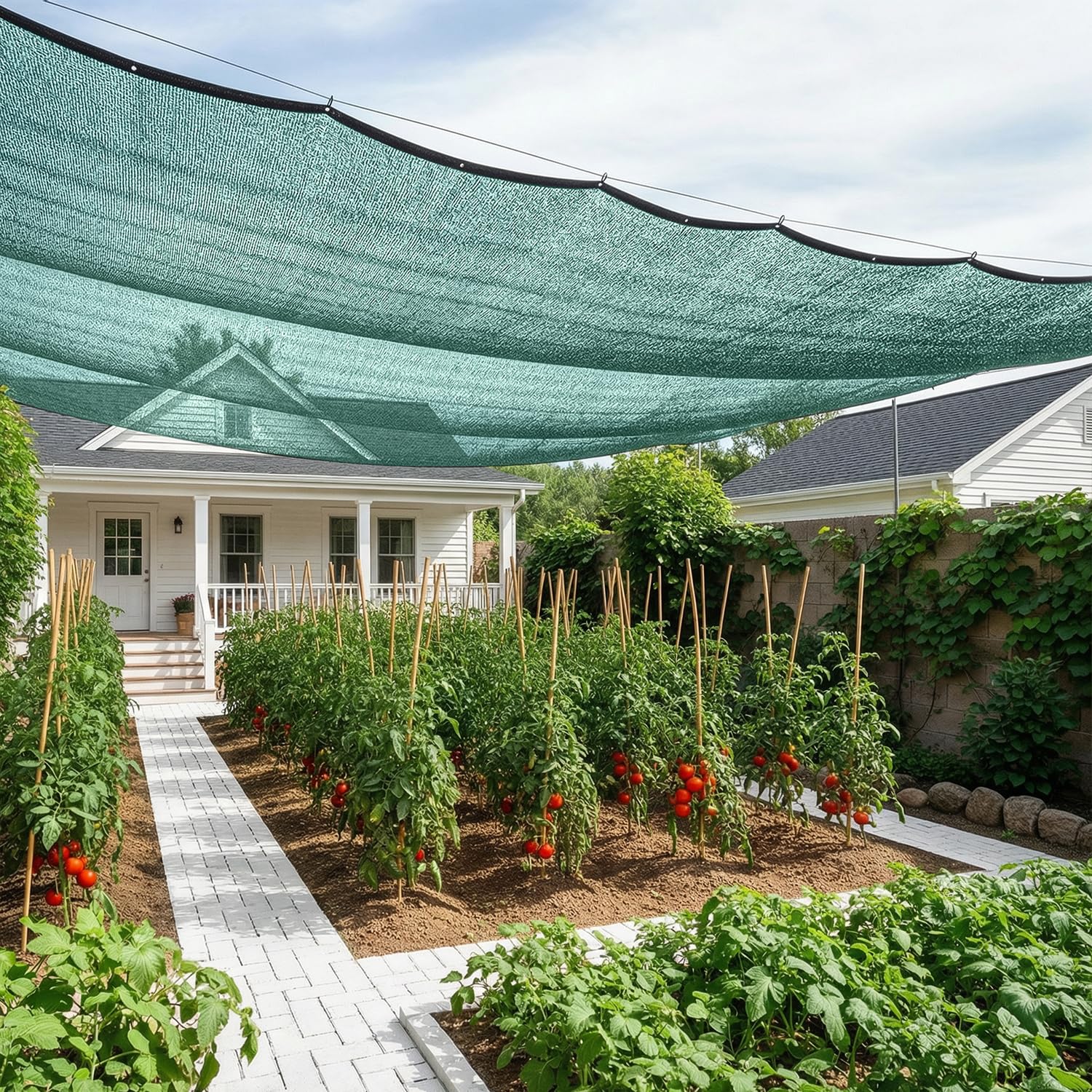 Voile d'ombrage d'extérieur BEXTCOK, filet pare-soleil pour jardin, filet d'ombrage respirant en PEHD (3 x 5 m) - 4