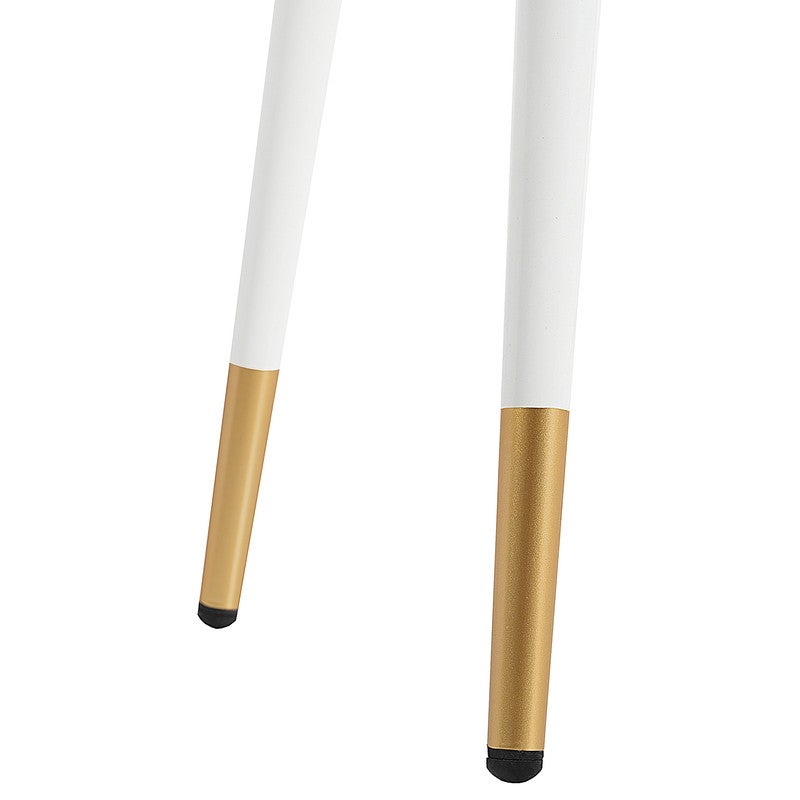 Coiffeuse moderne avec 2 tiroirs,L100×W40×H76cm,Table de maquillage,Pieds de table en métal,Convient pour la chambre,Blanc(sans tabouret) - 8
