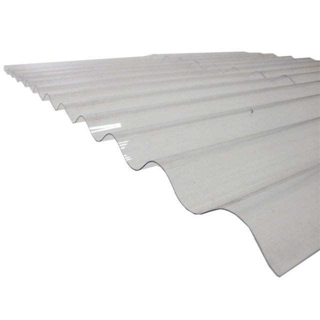Plaque polycarbonate ondulée translucide (PO 76/18 - petite onde) - 90cm x 2.5m
