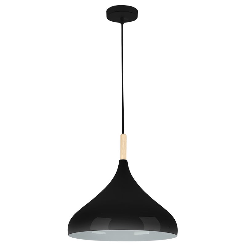 Lampa wisząca sufitowa Miko E27 100 cm IP20 czarna + drewno MasterLED