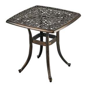 vidaXL Tavolo da giardino nero 90x90x74 cm in fusione di