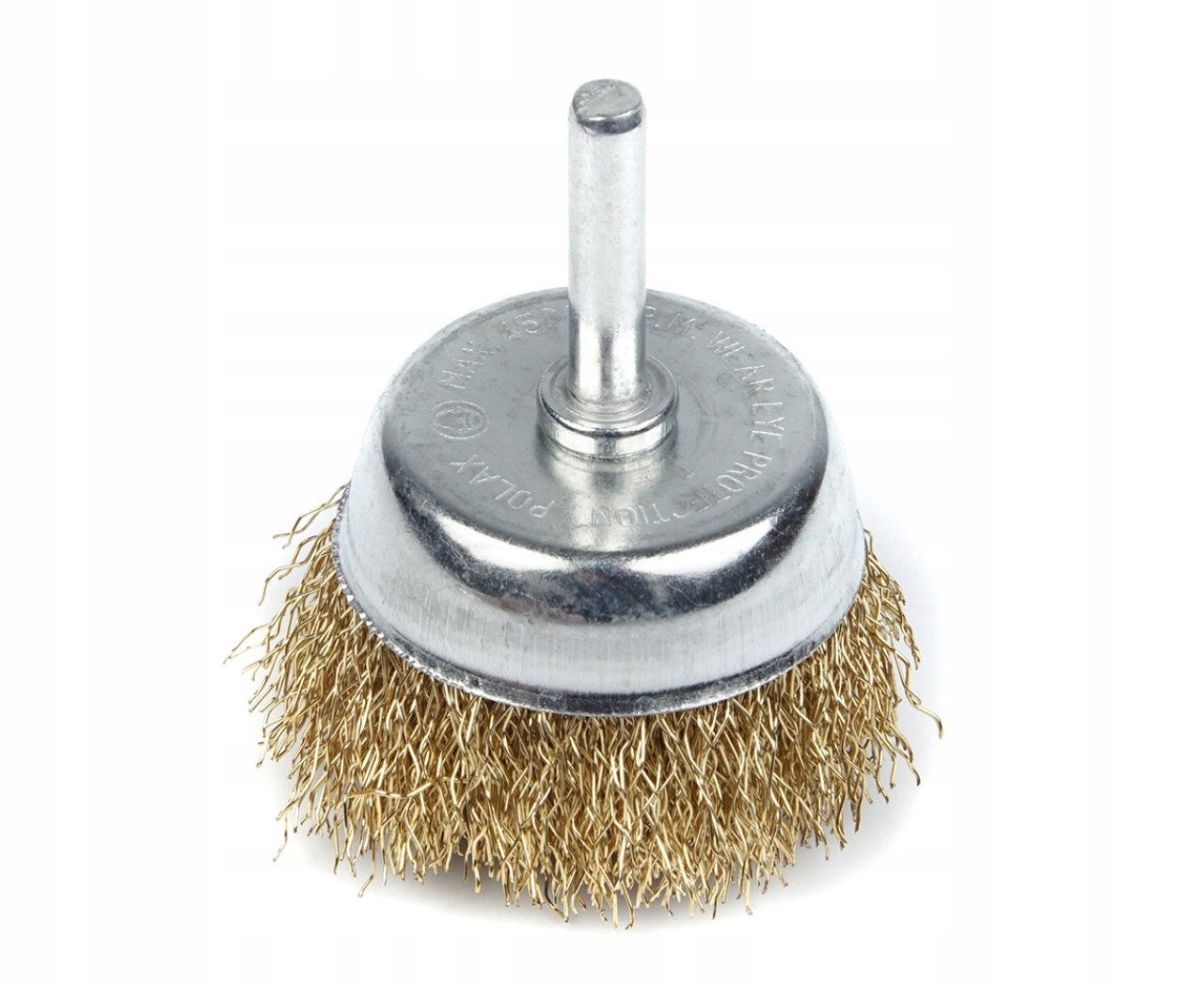 Szczotka czołowa z trzpieniem do wiertarki 1/4" 50mm (drut falisty)