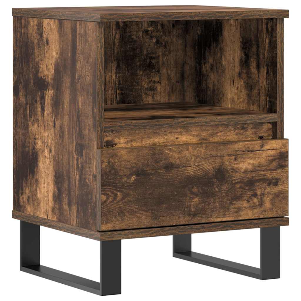 Table de chevet chêne fumé 40x35x50 cm bois d’ingénierie vidaXL - 2