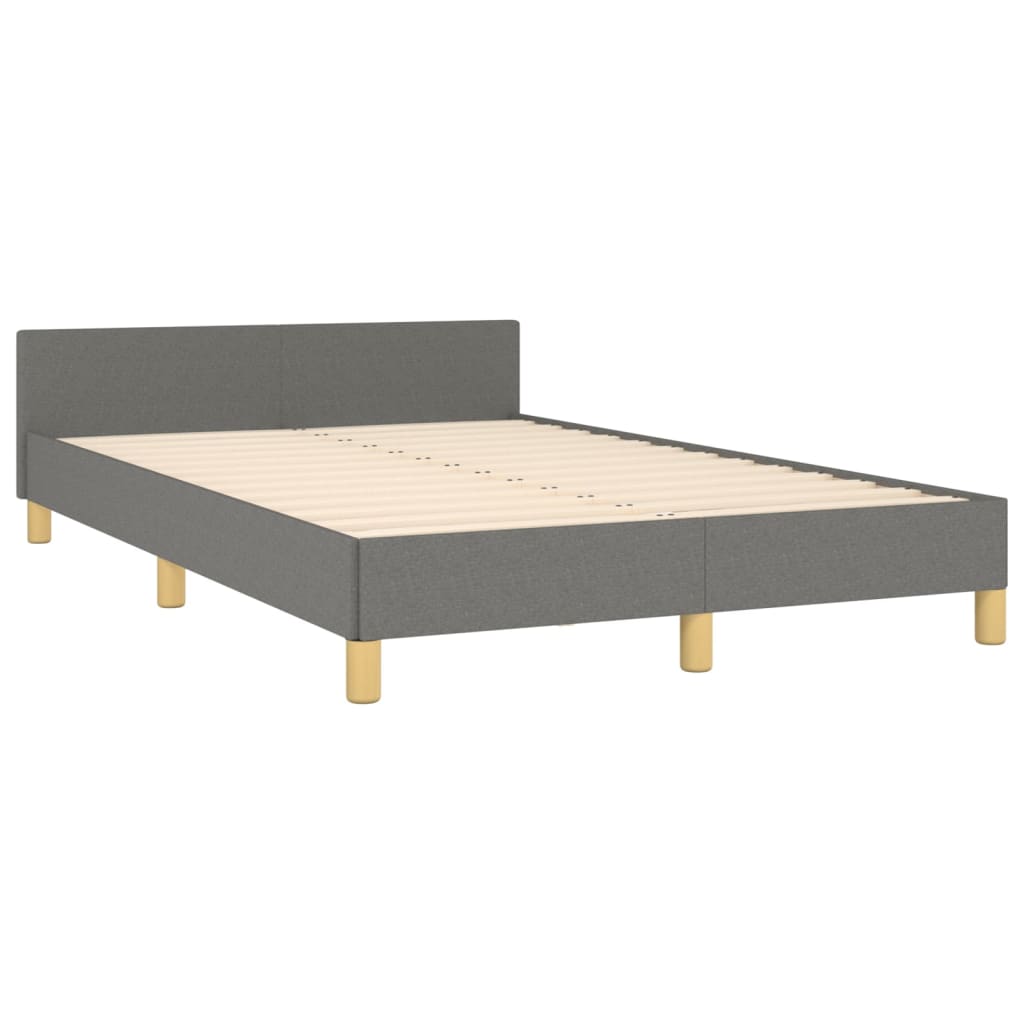 Cadre de lit sans matelas gris foncé 120 x 200 cm en tissu - 5