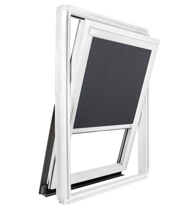 Store occultant compatible VELUX ® S06 (606/4) – Gris anthracite – cadre blanc