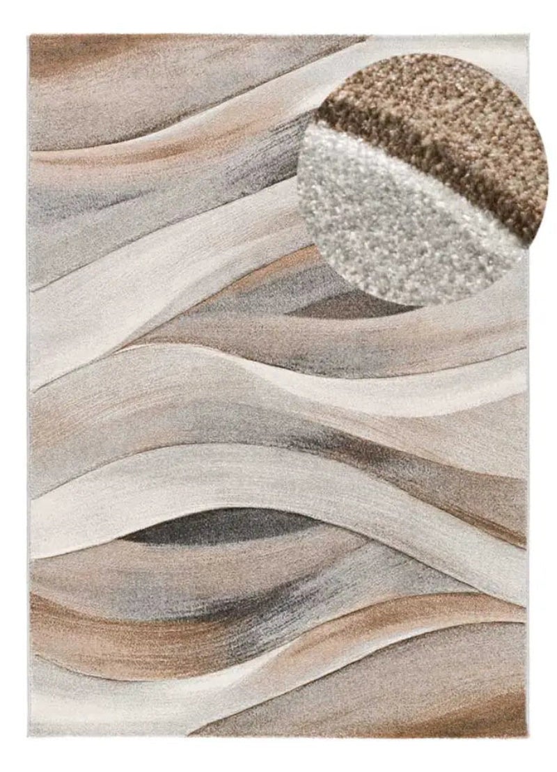 Tapis intérieur beige / marron rectangulaire l.200 x L.290 cm BADET abstrait - ATTICGO - 2