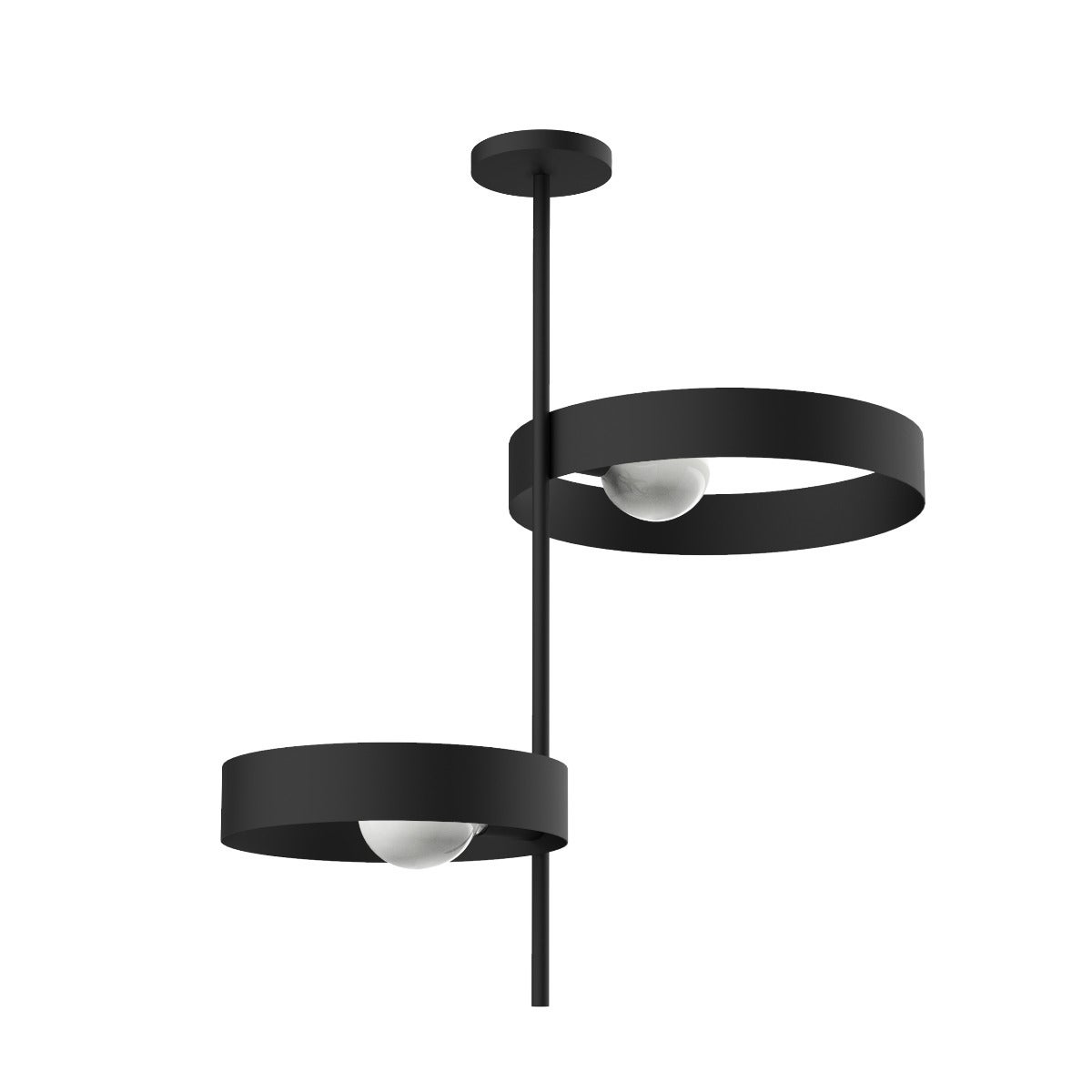 Lumicom | alley lámpara de techo 2xe27 max 42w metal negro mate 40cm