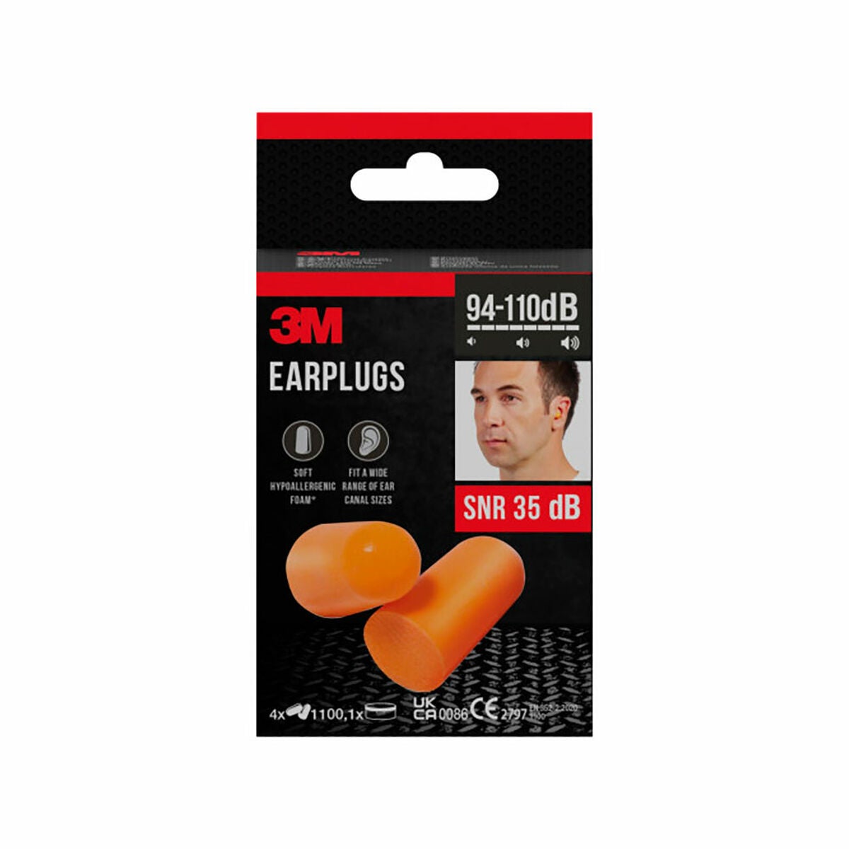 Bouchons d'oreilles jetables Série 1100 - 37dB 3M (4 paires) - 2