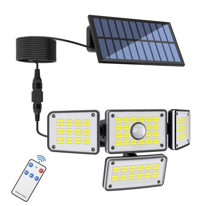 Lampes Solaires D'ExtéRieur avec Capteur de Mouvement 3 TêTes de
