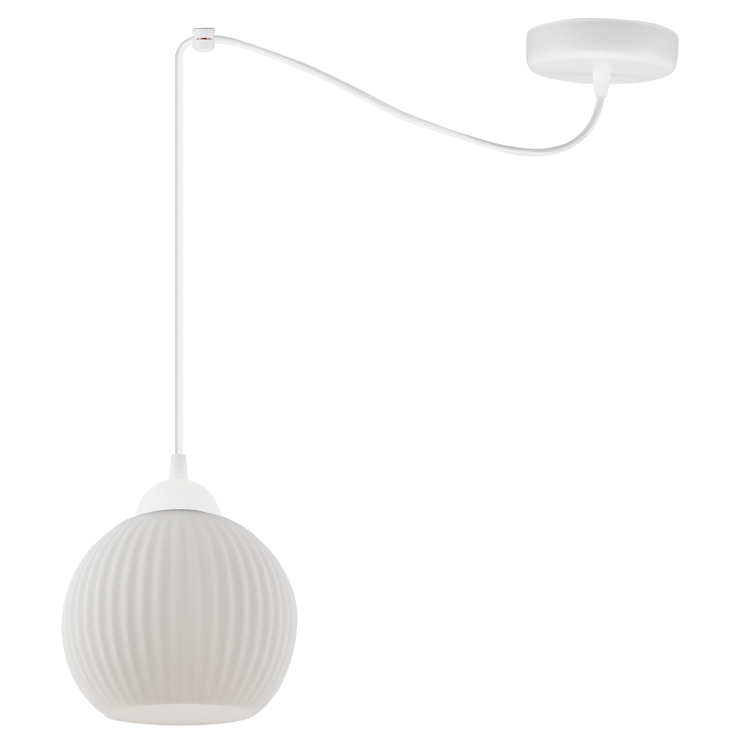 Lampa sufitowa wisząca Riffle Pająk loft 1xE27 klosz kula biała Light Home LH