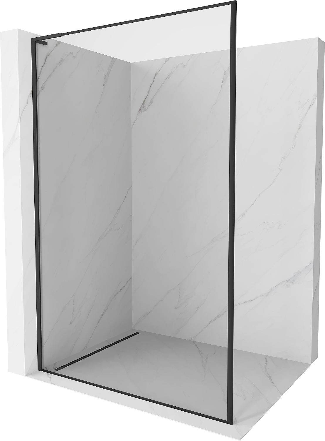 Mexen Kioto L ścianka prysznicowa Walk-in 110 x 200 cm, czarna ramka, czarna - 800-110-103-70-70