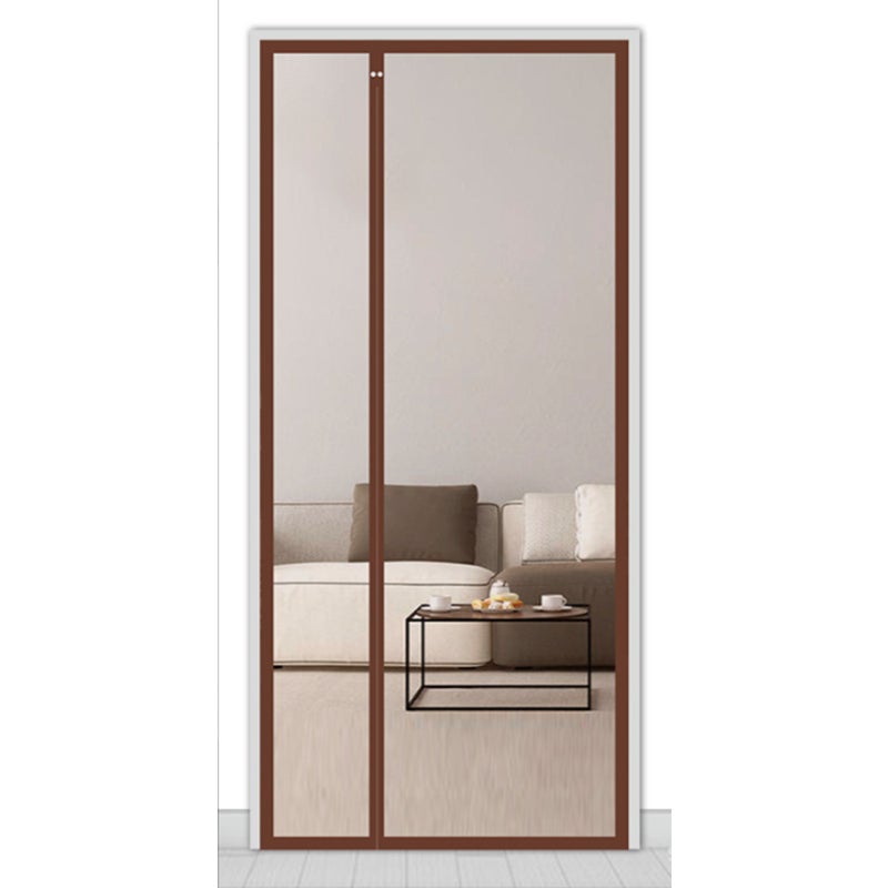 Moskitiera do drzwi, magnetyczna moskitiera, drzwi przesuwne do moskitiery z automatycznym zamknięciem magnetycznym, 110*220cm, Brązowy