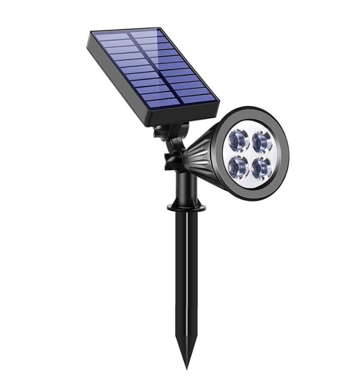 Wodoodporny reflektor solarny do użytku na zewnątrz - 4 białe diody LED - głowica obrotowa 60°