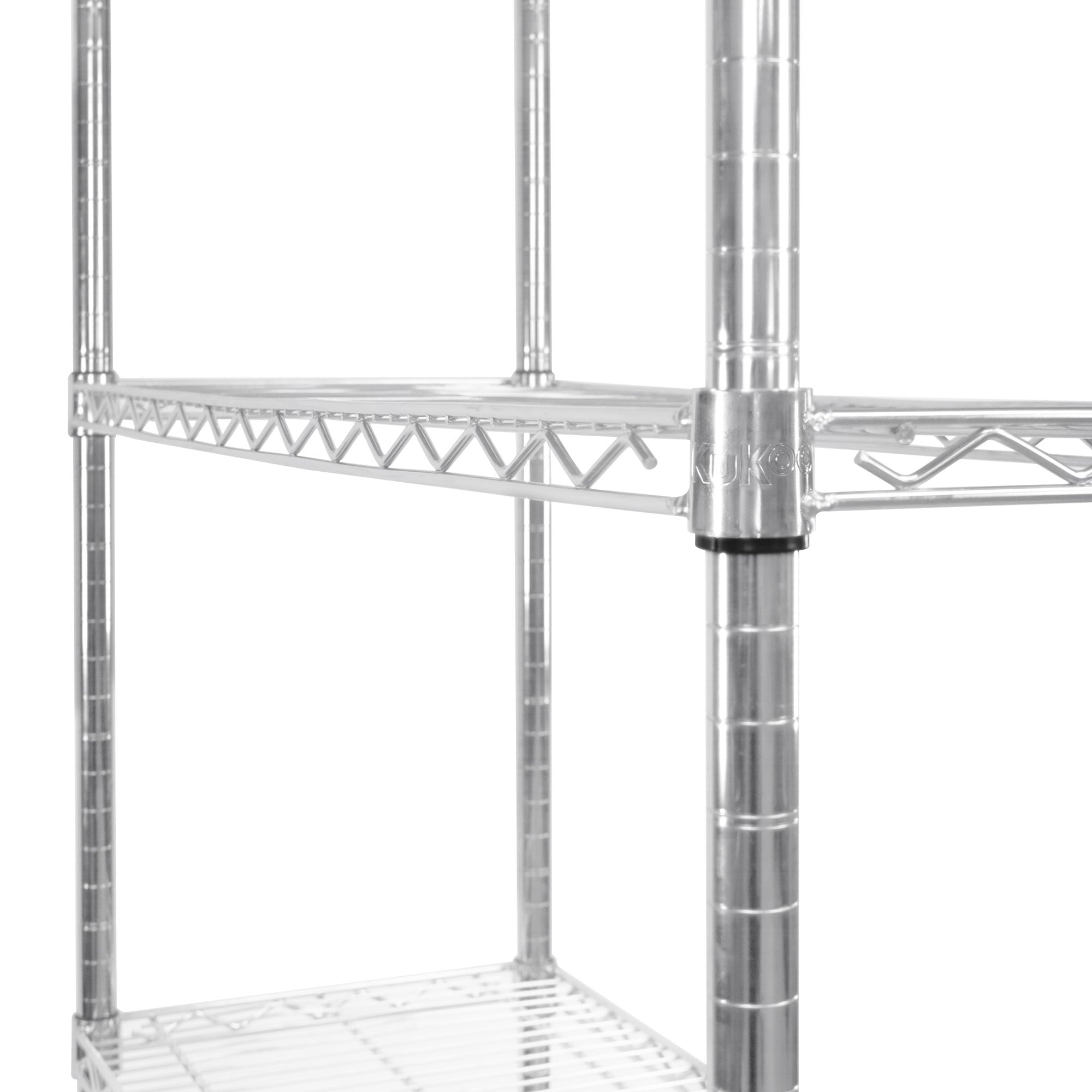 Etagère en Fil d'Acier Chromé 1000KG - 45 x 90 x 180cm - Pied de Nivellement - Rangement Garage, Cuisine, Atelier, - 9