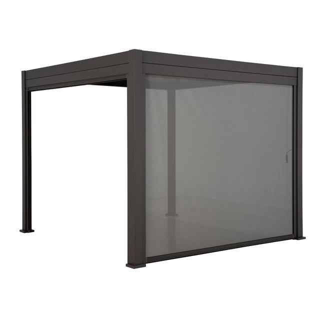 Tenda a rullo Frangisole laterale per pergola Bioclimatica con zanzariera / Antracite / Lato 4 mt