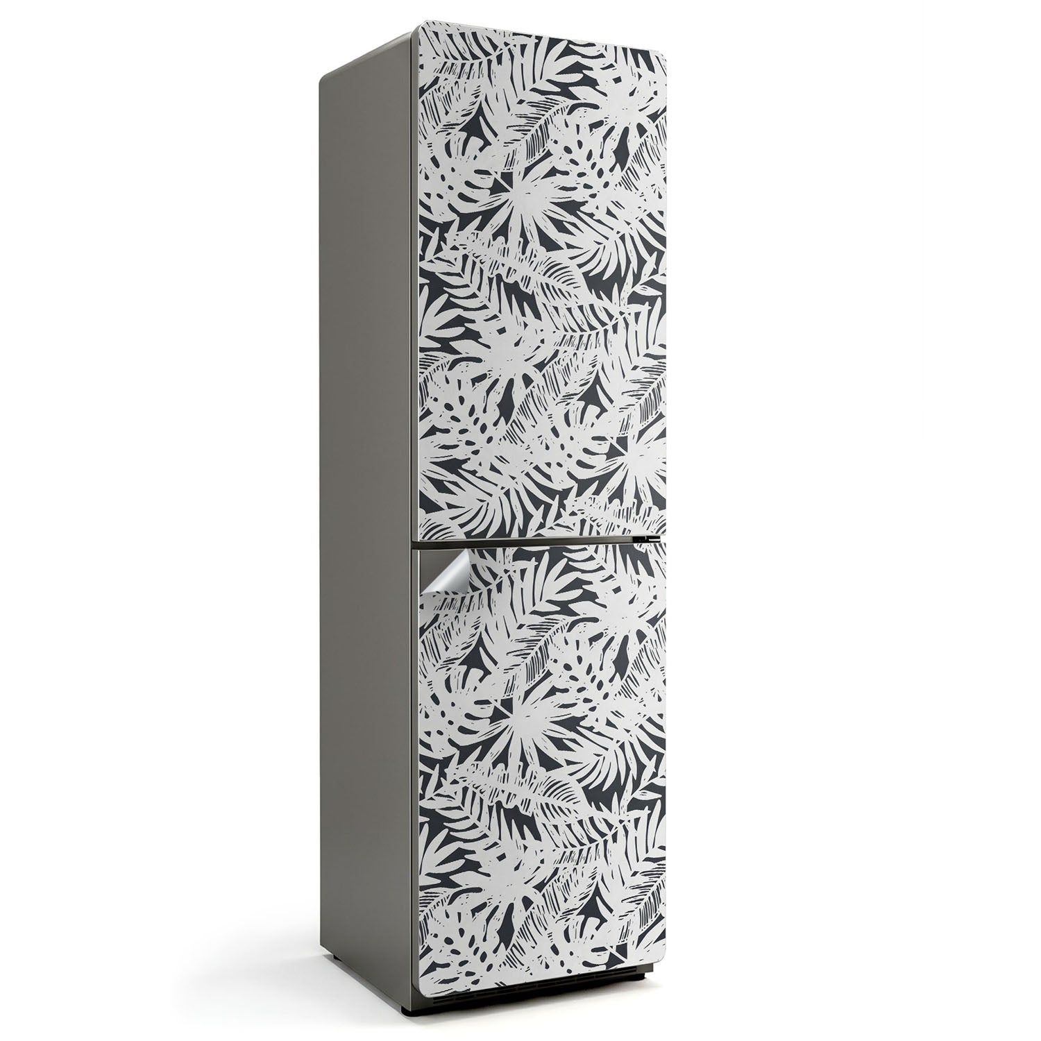 Autocollant Réfrigérateur 60x205 Cm - Motif Jardin Fleuri, Protection Contre Rayures, Décoration Facile