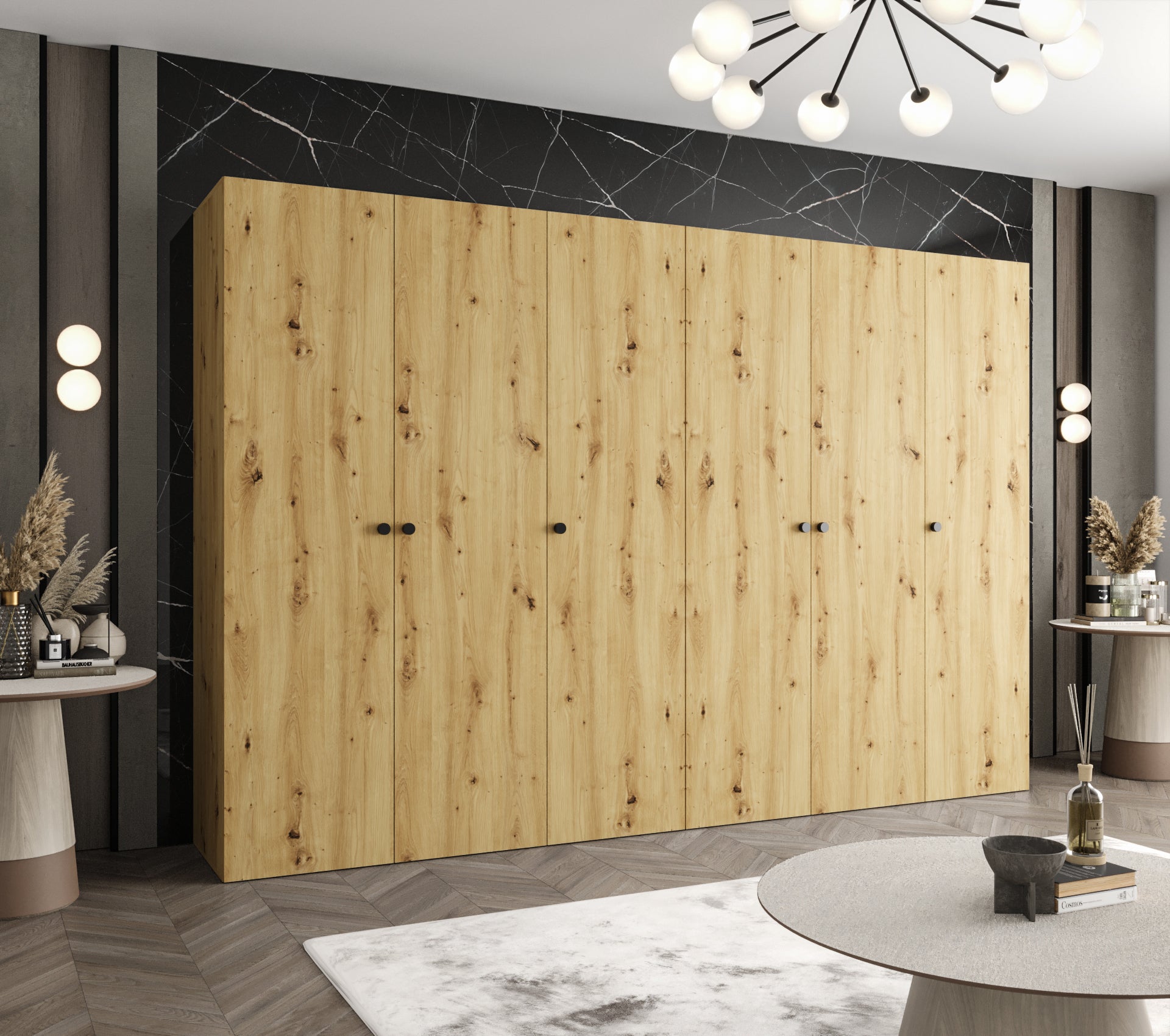 Szafa uchylna otwierana Parma 1 300 x 52 x 202 cm artisan + u. czarny Abiks Meble - 2