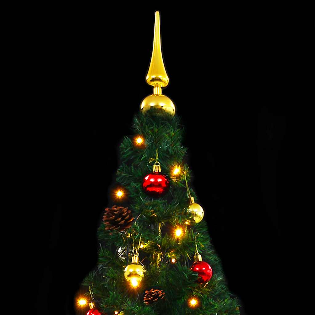 Maison Exclusive - Albero di Natale Preilluminato con Palline Verde 210 cm - 6