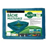 Bâche De Protection Légère 5x8m Impermeable PEVA - Œillets Aluminium Pour Extérieur