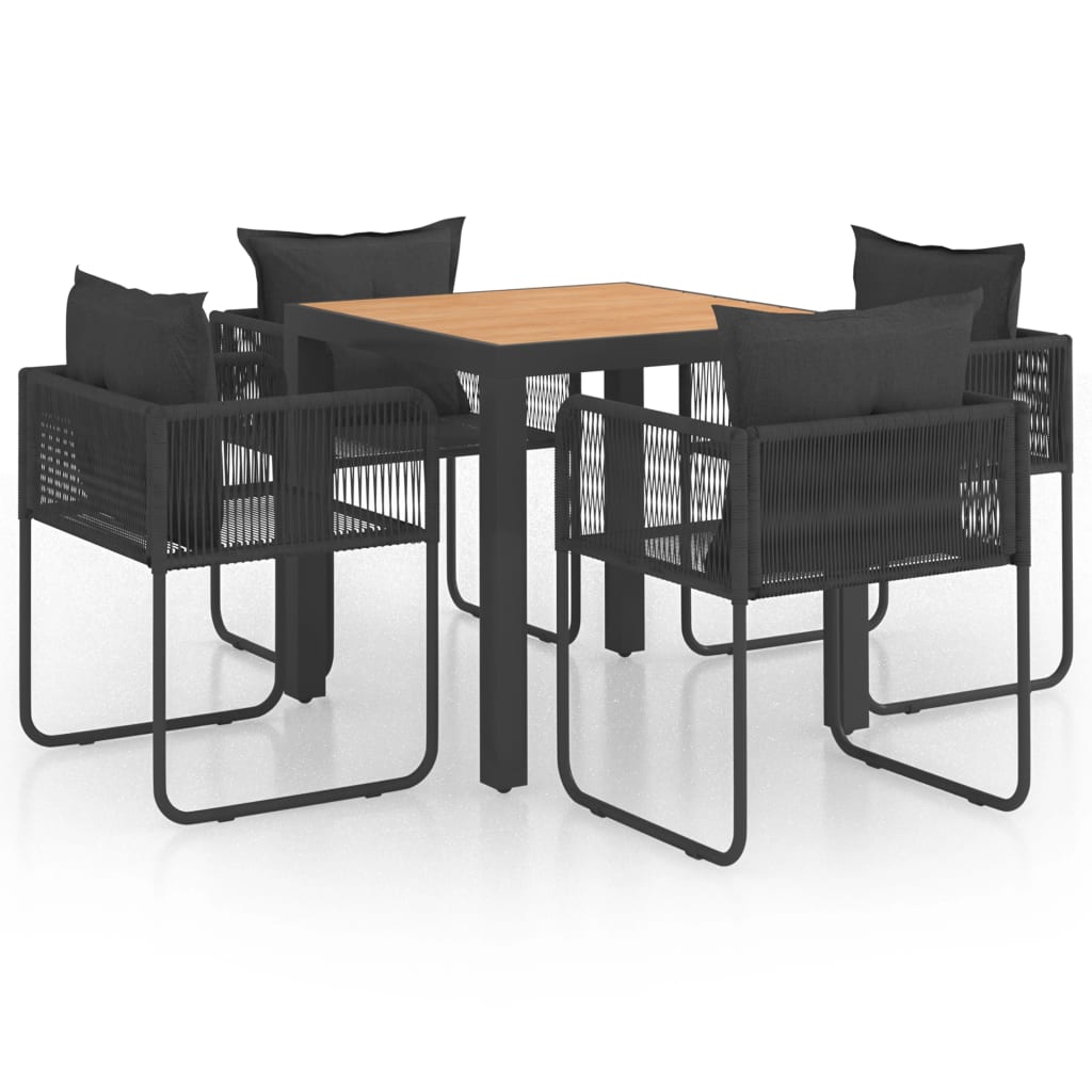 Maison Exclusive - Set da Pranzo da Giardino 5 pz in Rattan PVC Nero e Marrone - 2
