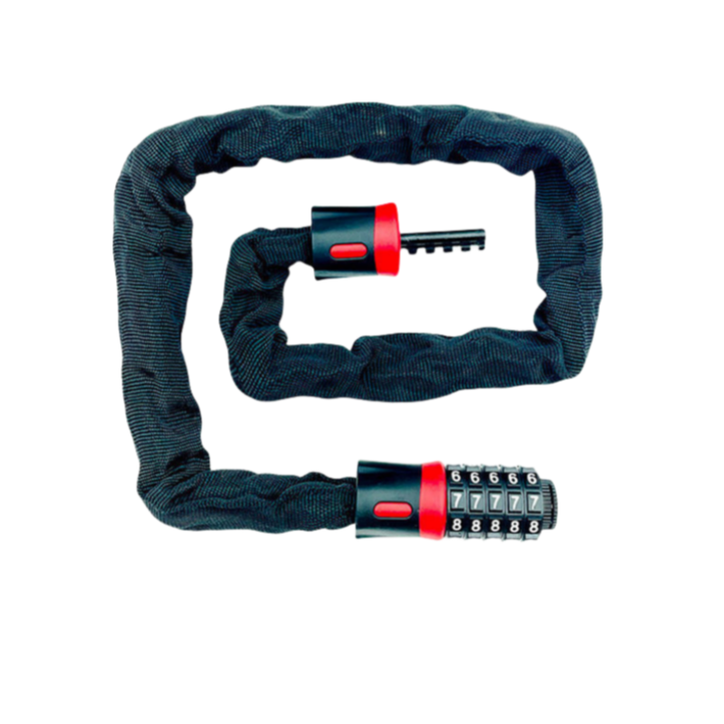 Lucchetto A Catena Per Moto E Scooter - Antifurto - Lunghezza 80 Cm - Con 2 Chiavi - Rivestito In Tessuto