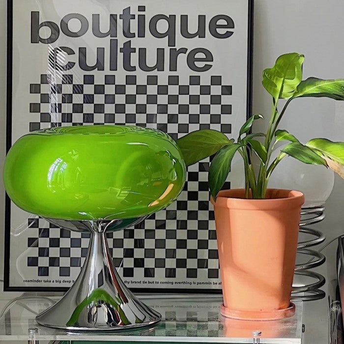Lampe de table en verre, lampe de chevet décorative Apple avec interrupteur USB, lumière chaude, verte, adaptée à la chambre et au salon - 5