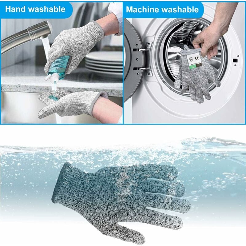 Une paire de gants anti-coupure grade 5, cuisine de qualité alimentaire protection anti-coupure abattage jardinage pêche gants de travail du bois XL - 5