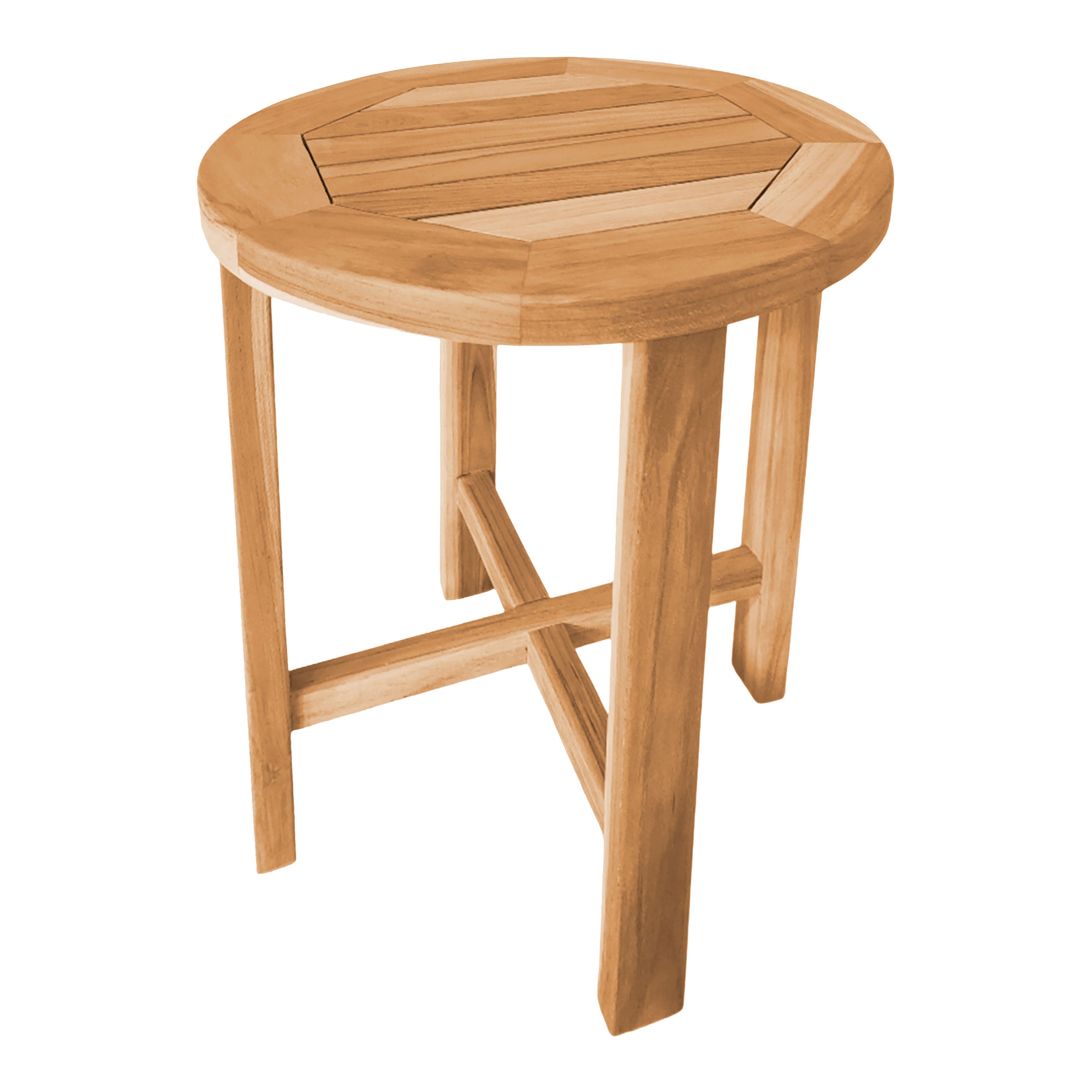 Table d'appoint d'extérieur rond en Teck Marron 1 places - 2