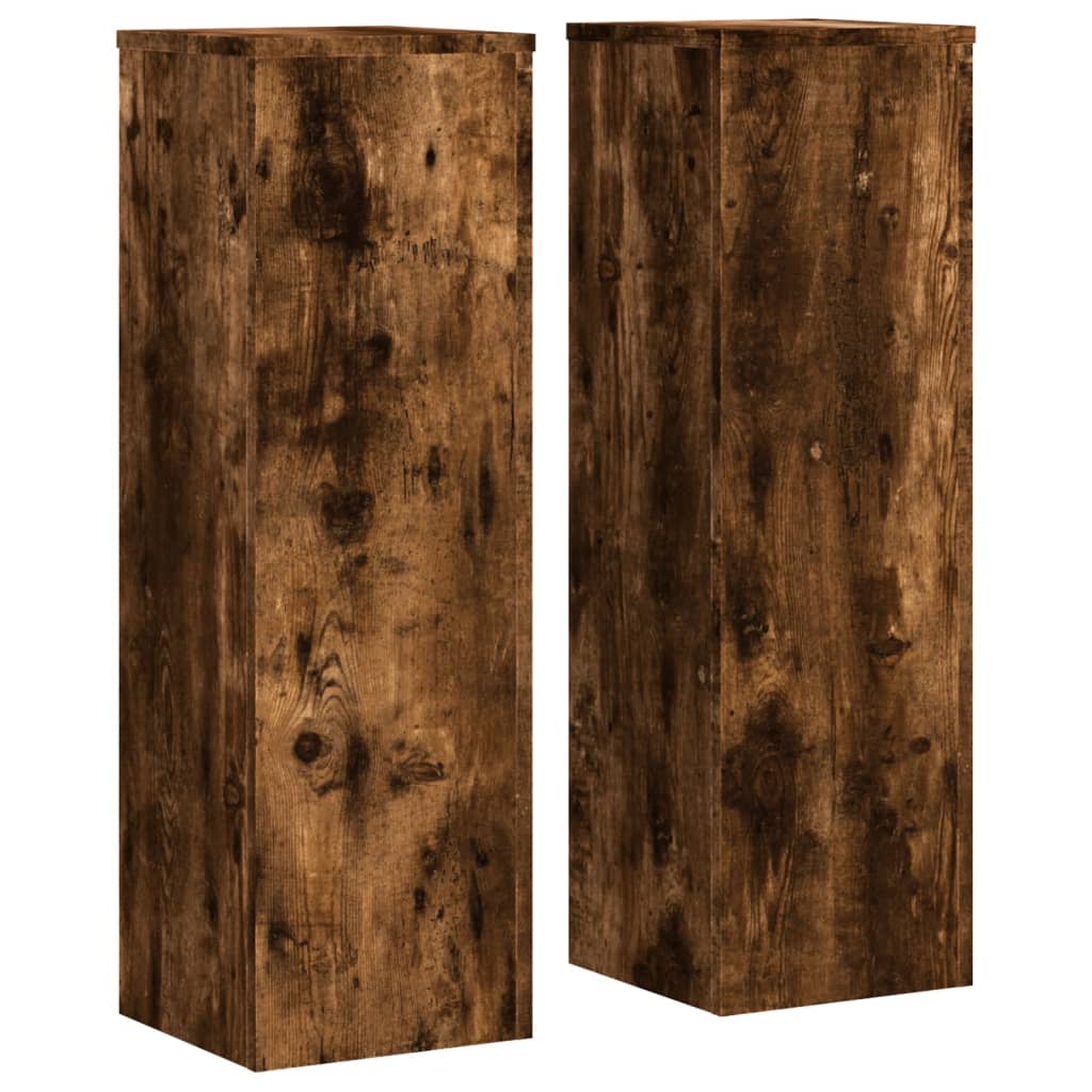 Supports pour plantes 2 pièces chêne fumé panneau de bois - 2