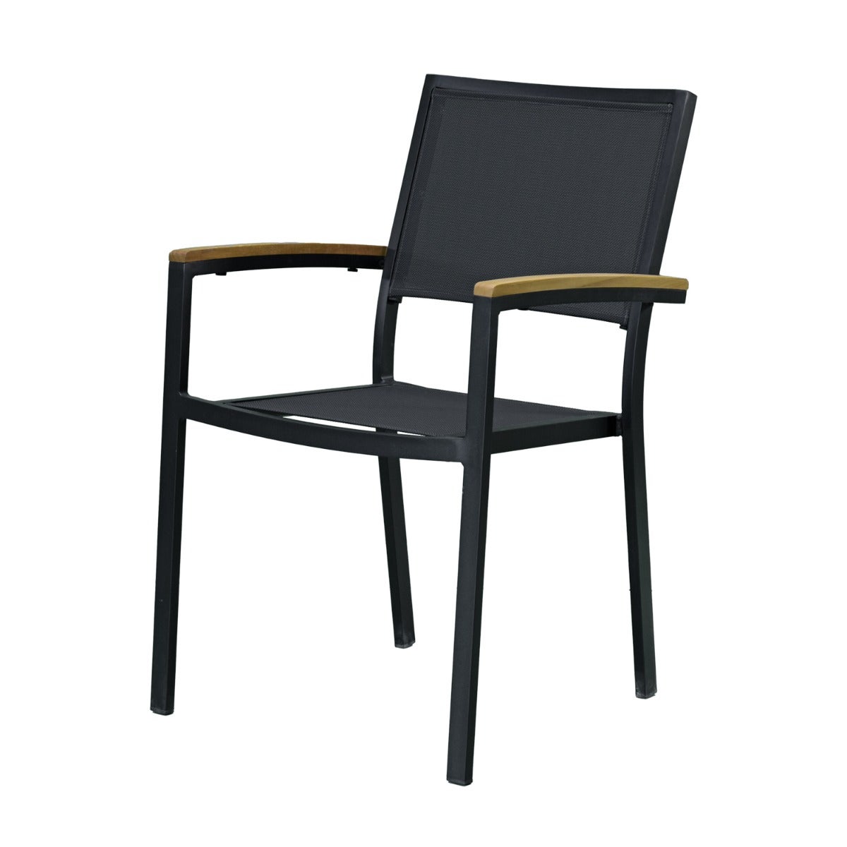 Fauteuil aluminium et textilène noir Casablanca - 2