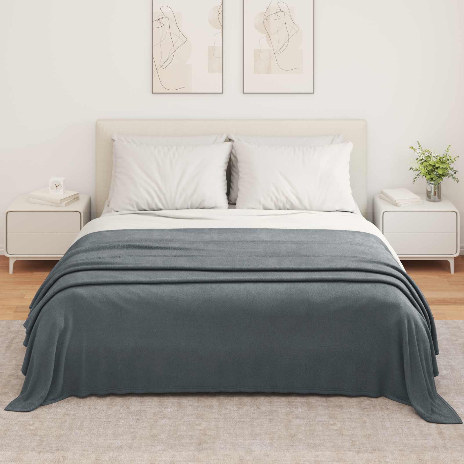 Couvertures à jeter 6 pcs Gris foncé 350 x 270 cm Toison vidaXL - 4