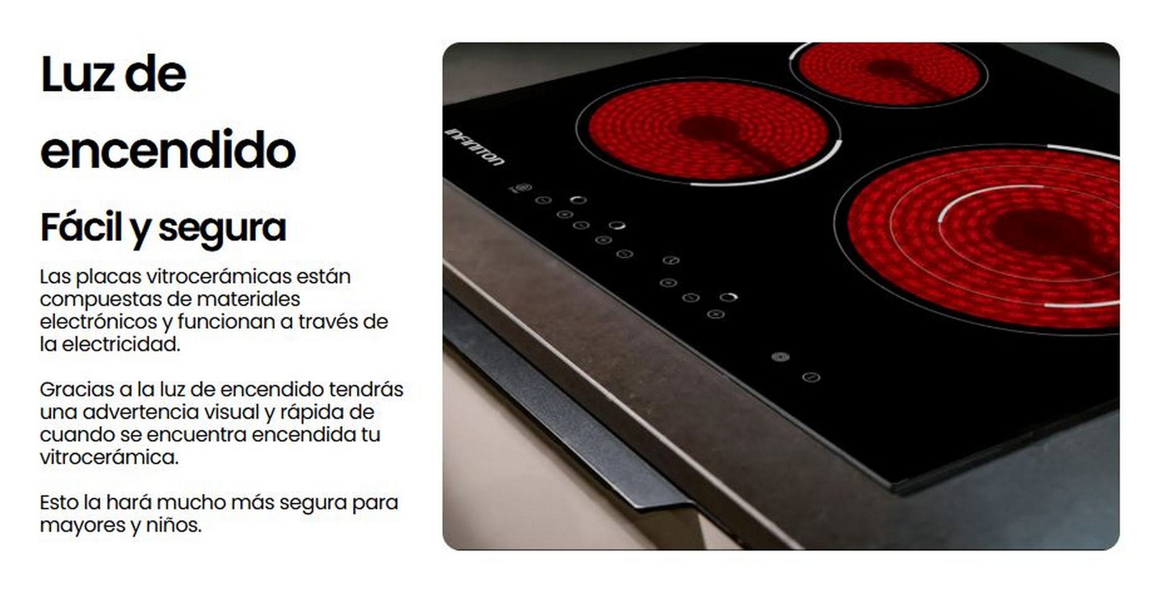Encimera Vitroceramica Infiniton VITRO-A3F - 9 niveles, 3 zonas,Control táctil, 60cm - 8
