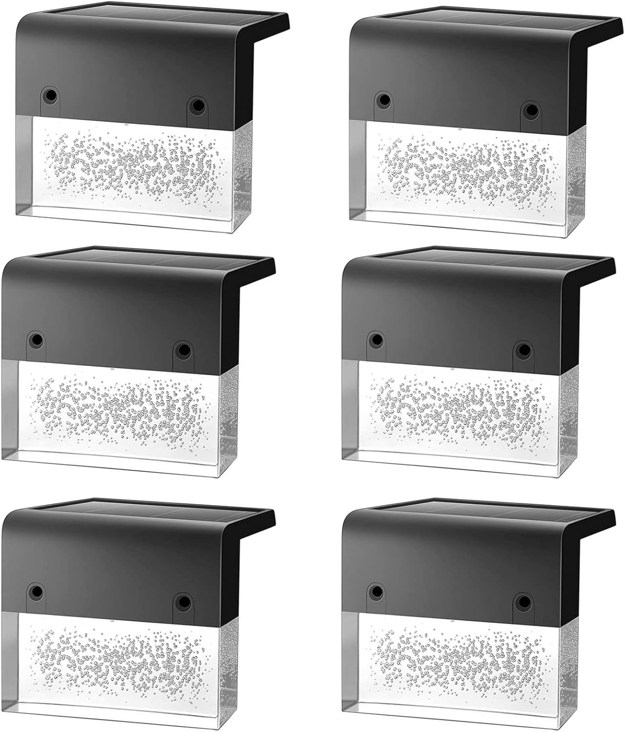 Lampy solarne na taras, lampy zewnętrzne na ogrodzenie, lampy schodowe, 2 tryby oświetlenia, 6 sztuk