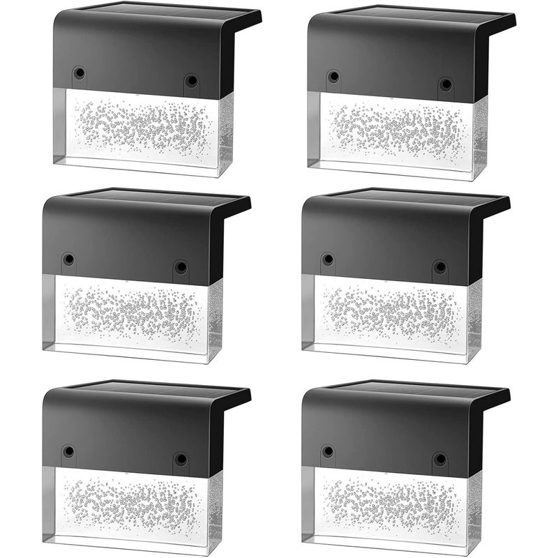 Lampy solarne na taras, lampy zewnętrzne na ogrodzenie, lampy schodowe, 2 tryby oświetlenia, 6 sztuk