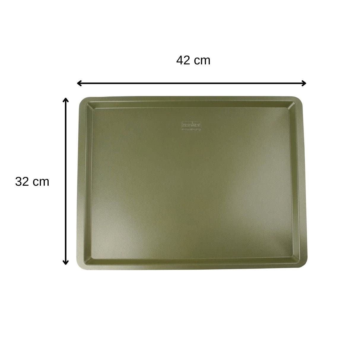 Teglia Per Pizza E Biscotti In Acciaio - Antiaderente Alla Cera Di Carnauba - 42x32 Cm, Verde Oliva - Foto 8