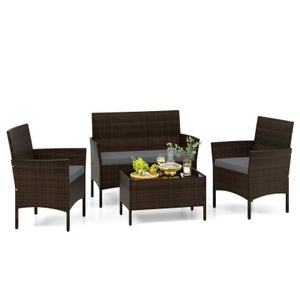 Set Cuscini Per Poltrona In Rattan/Vimini - 60x55 Cm, Seduta E Schienale, Grigio, Tessuto Inari, Certificato Oeko-Tex - 2
