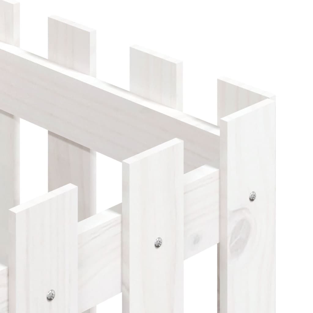 Jardinière | Bac à fleurs | Pot de fleurs avec design de clôture blanc 40x40x40 cm pin massif722226 - 7