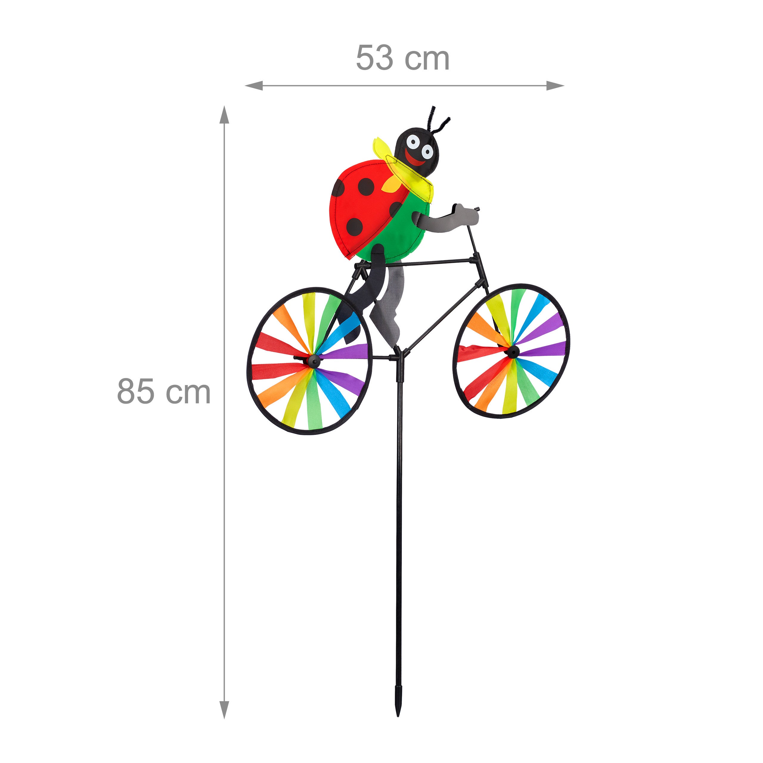 4x Girandola con Coccinella, Puntale Decorativo, per Bambini, da Balcone e Terrazza, da Montare, Colorato - 4