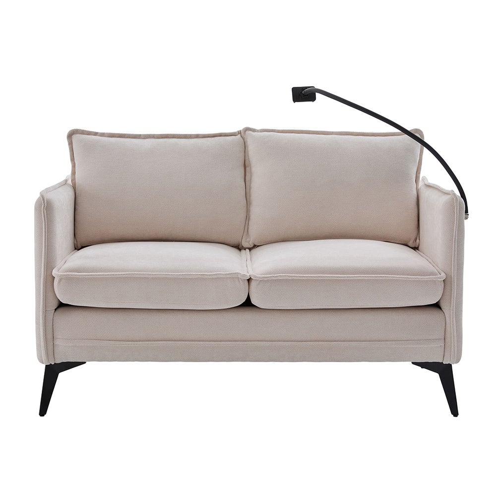 Canapé Double Moderne Petit Canapé Tissu avec Rangement Poche Latérale + Support Téléphone Portable Réglable - 2