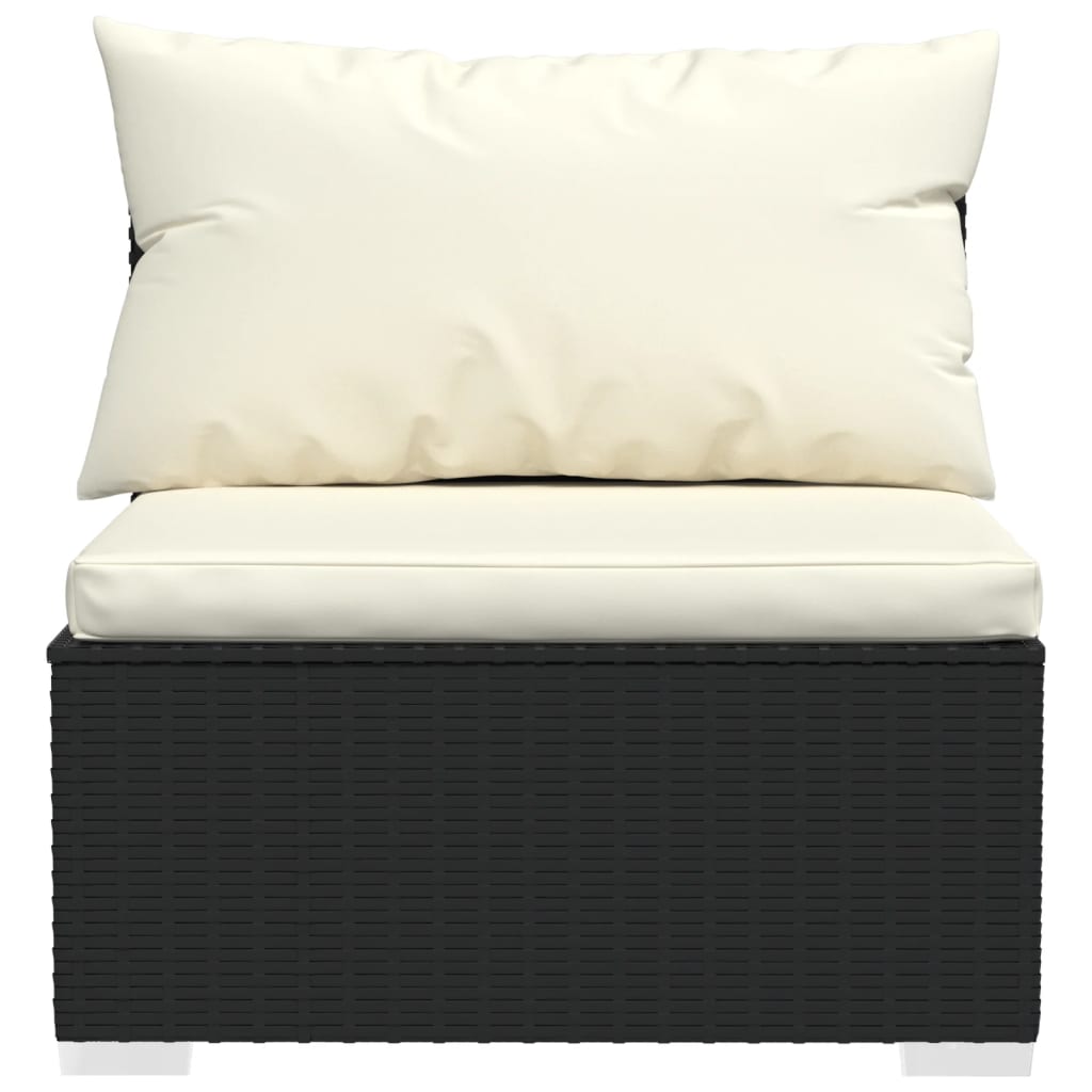 Maison Exclusive - Set Divani da Giardino 12 pz con Cuscini in Polyrattan Nero - 4