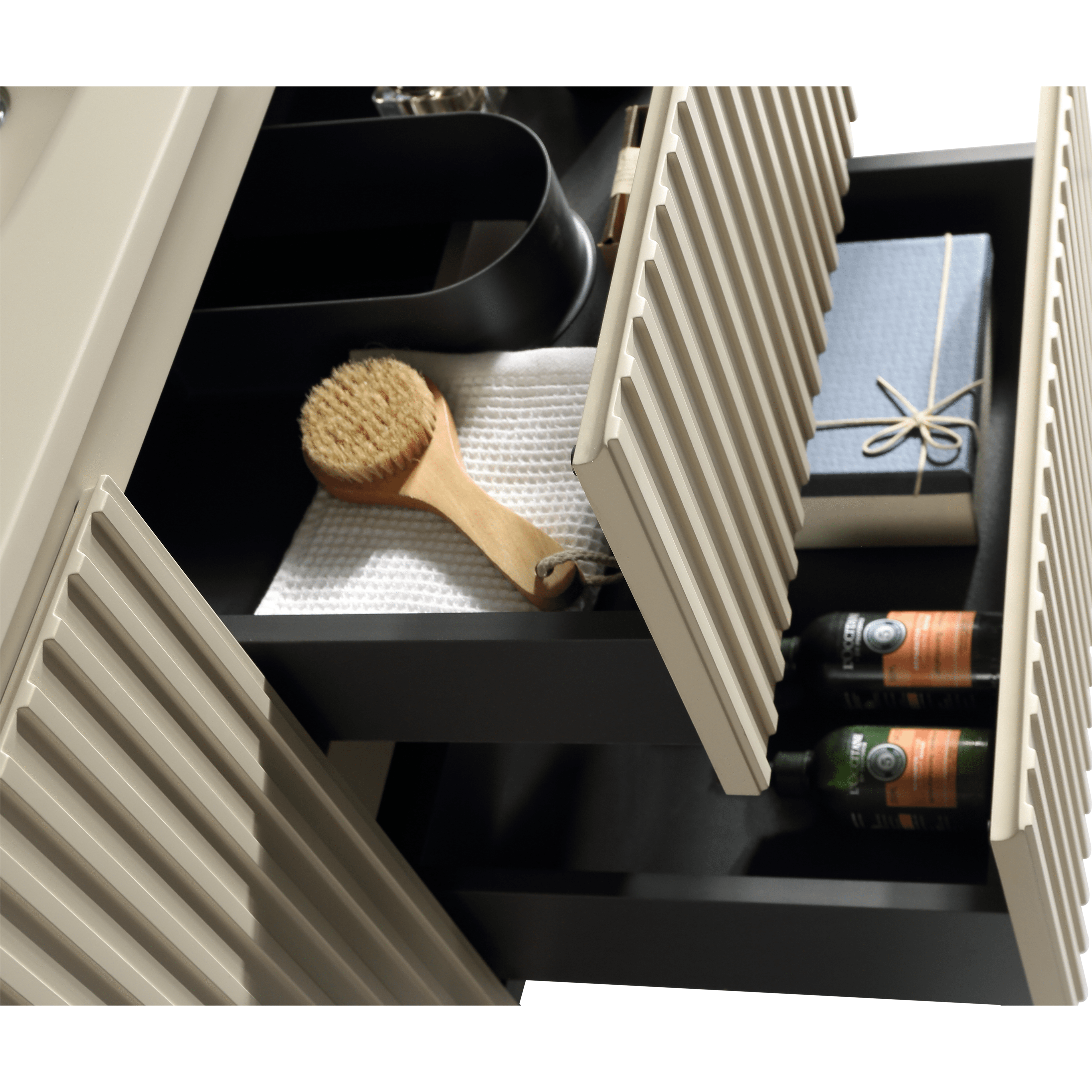 Meuble de salle de bain avec vasque 120 cm amande Aquavenus - 5