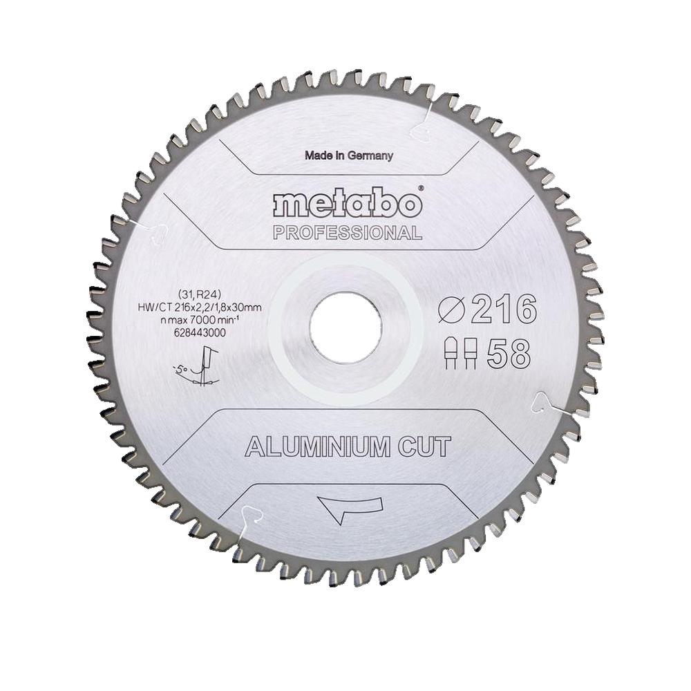 Metabo ALUMINIUM CUT PROFESSIONAL 628443000 Lame de scie circulaire 216 x 30 x 1.8 mm Nombre de dents: 58 1 pc(s) - 2