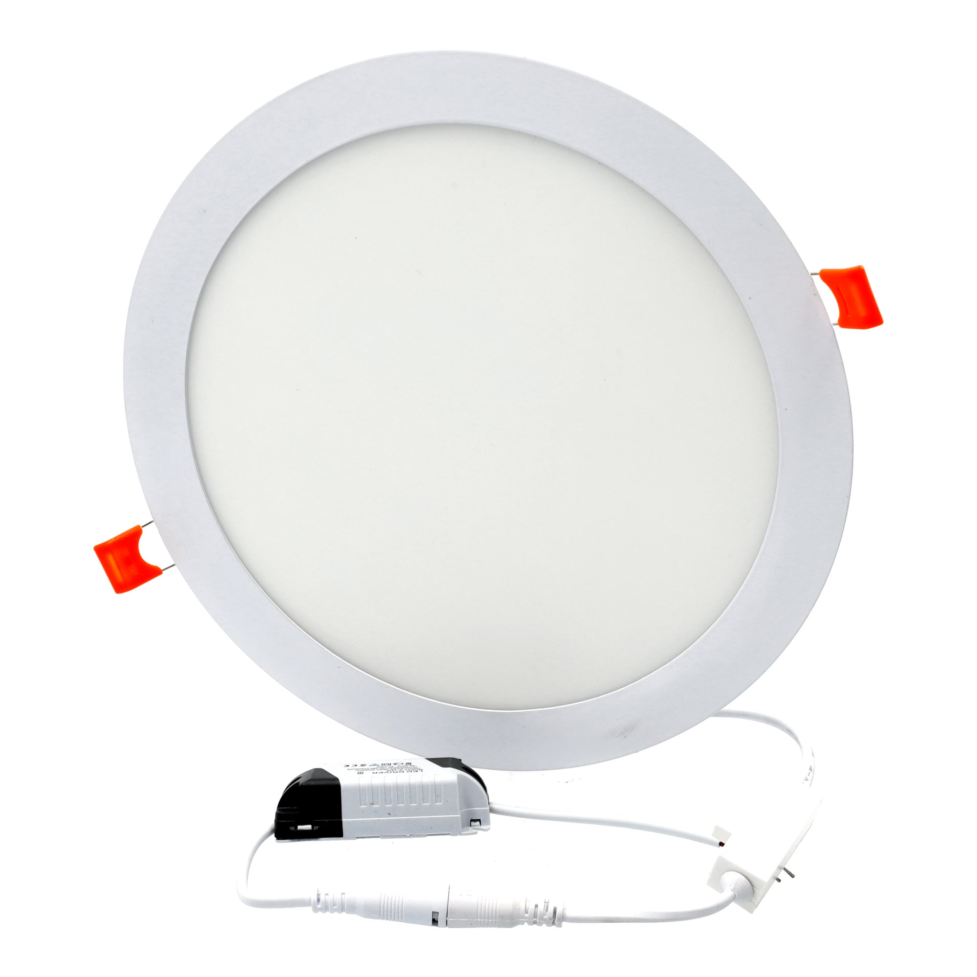Downlight LED 18W okrągły, płaski wpuszczany pierścień aluminiowy, biały matowy, światło CCT, wnęka 200-205mm