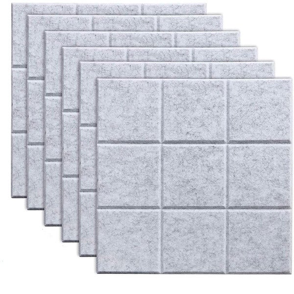 Dekoracyjne panele akustyczne 12 sztuk (30x30 cm) - cięte włókno poliestrowe - nowoczesna tablica ogłoszeń - do domu, biura, kuchni