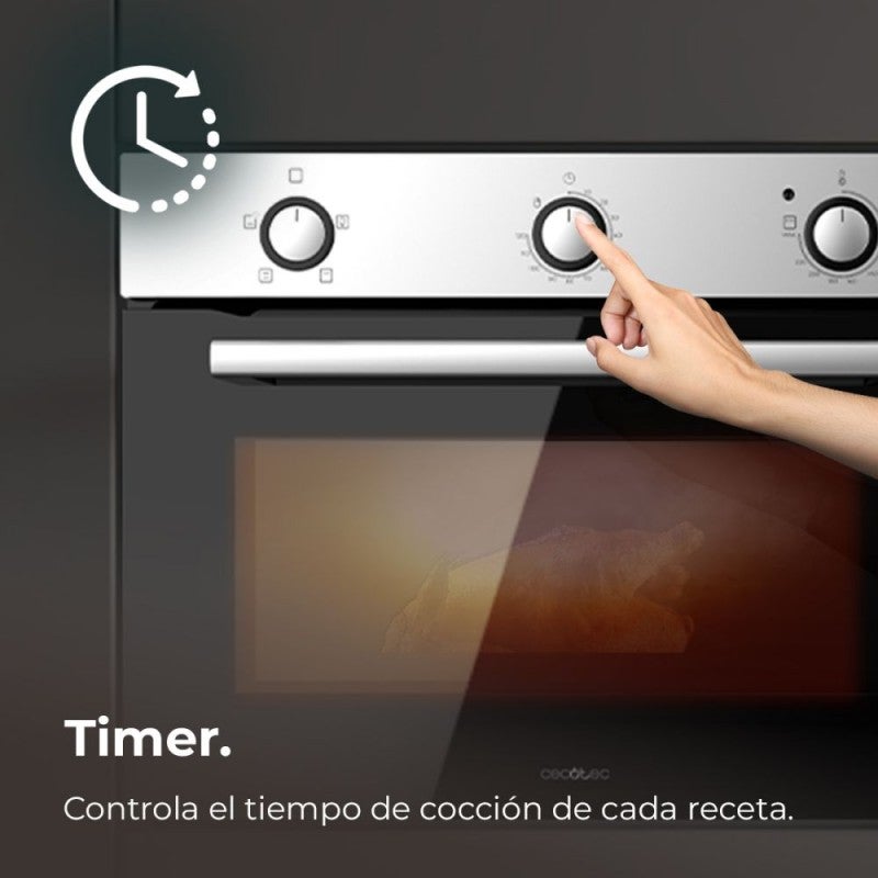 Cecotec Four Encastrable 45 cm Bolero Hexa C134500 Inox A. 2600W, Capacité de 56L, Faible Consommation, 4 Fonctions, Minuterie - 5