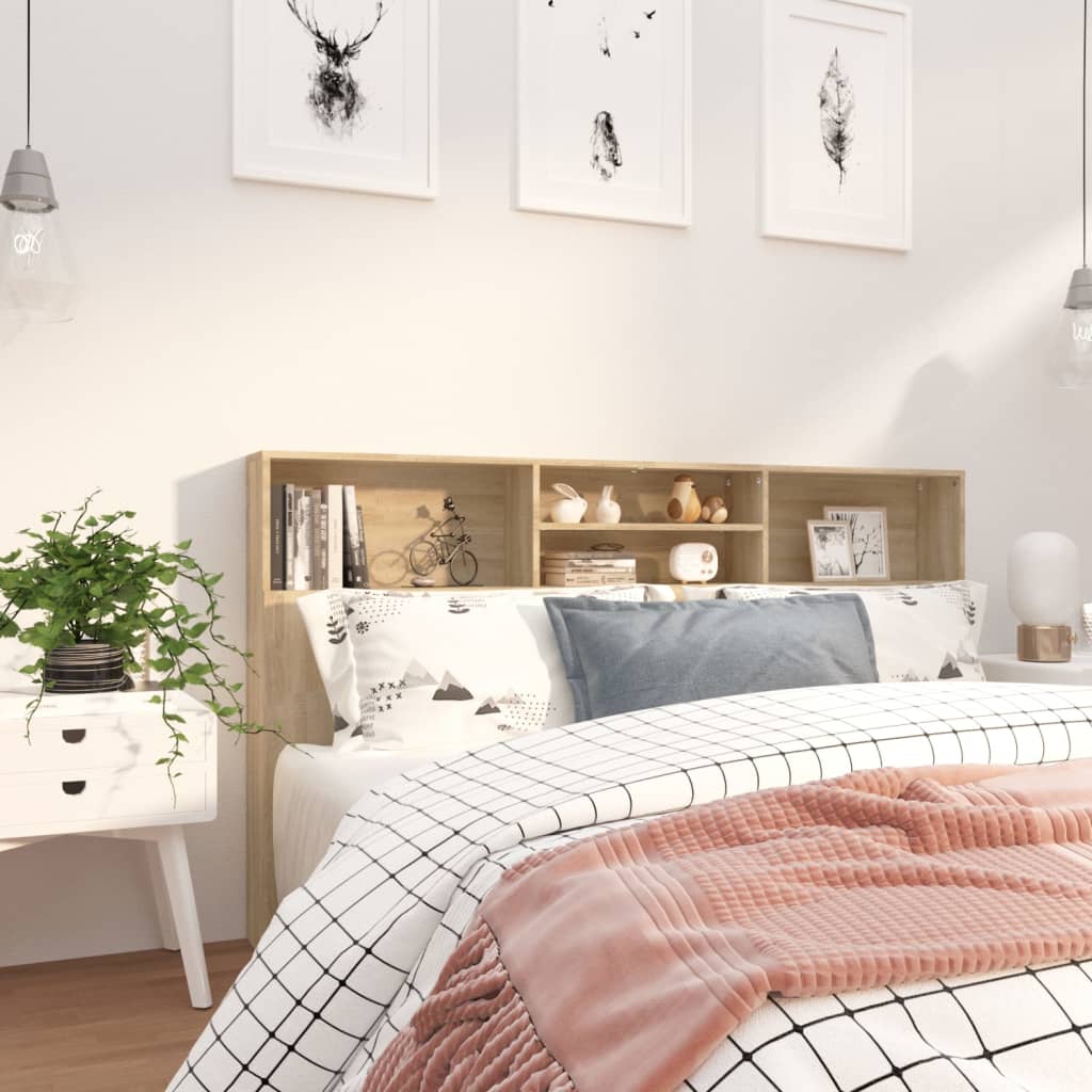 Armoire de tête de lit chêne sonoma 180x19x103,5 cm - 7