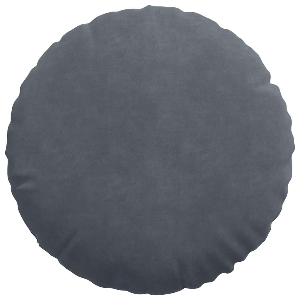 Cojines de asiento, 2 unidades, gris oscuro, Ø 40 x 13 cm, terciopelo - 6