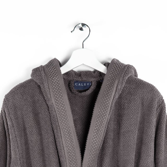 Peignoir avec capuche aus Coton Gim S Spugnissima Teinte Unie Anthracite