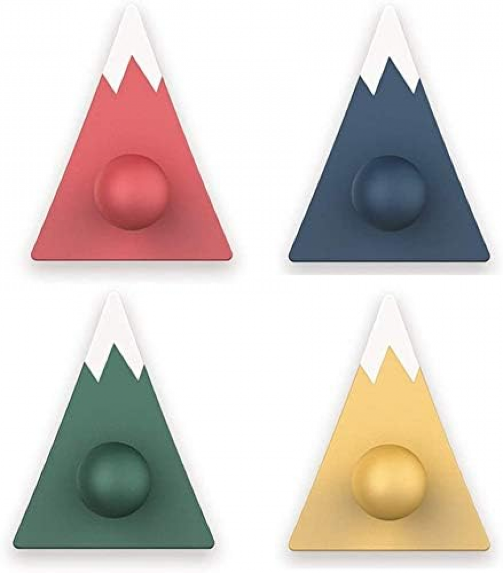 4 haczyki Fuji Mountain, mocny klej, haczyki ścienne, dekoracyjne haczyki ścienne na ubrania, dla rodziny i biura, samoprzylepne, dekoracyjne haczyki